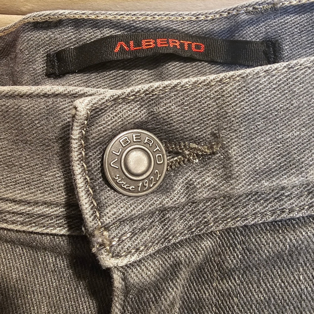 Alberto Modern Fit Jeans Stone Grey DS Dual FX Lefthand Denim Mens W35 L32‎ - Picture 3 of 12